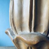 Large carved wooden lamp