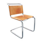Chaise Spoletto en cuir fauve par Bersanelli