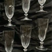 6 flûtes à champagne cristal verres à pieds ancien