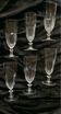 6 flûtes à champagne cristal verres à pieds ancien