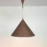 Brutalist suspension, hammered copper, E.S Horn Aalestrup Denmark, 1950-60