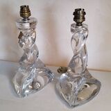 2 Lorraine crystal lamp bases