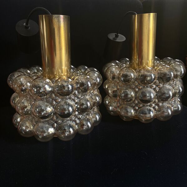 Suspensions bubble Helena Tynell Limburg verre lampe 1970 design