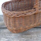 Old hand-woven wicker basket