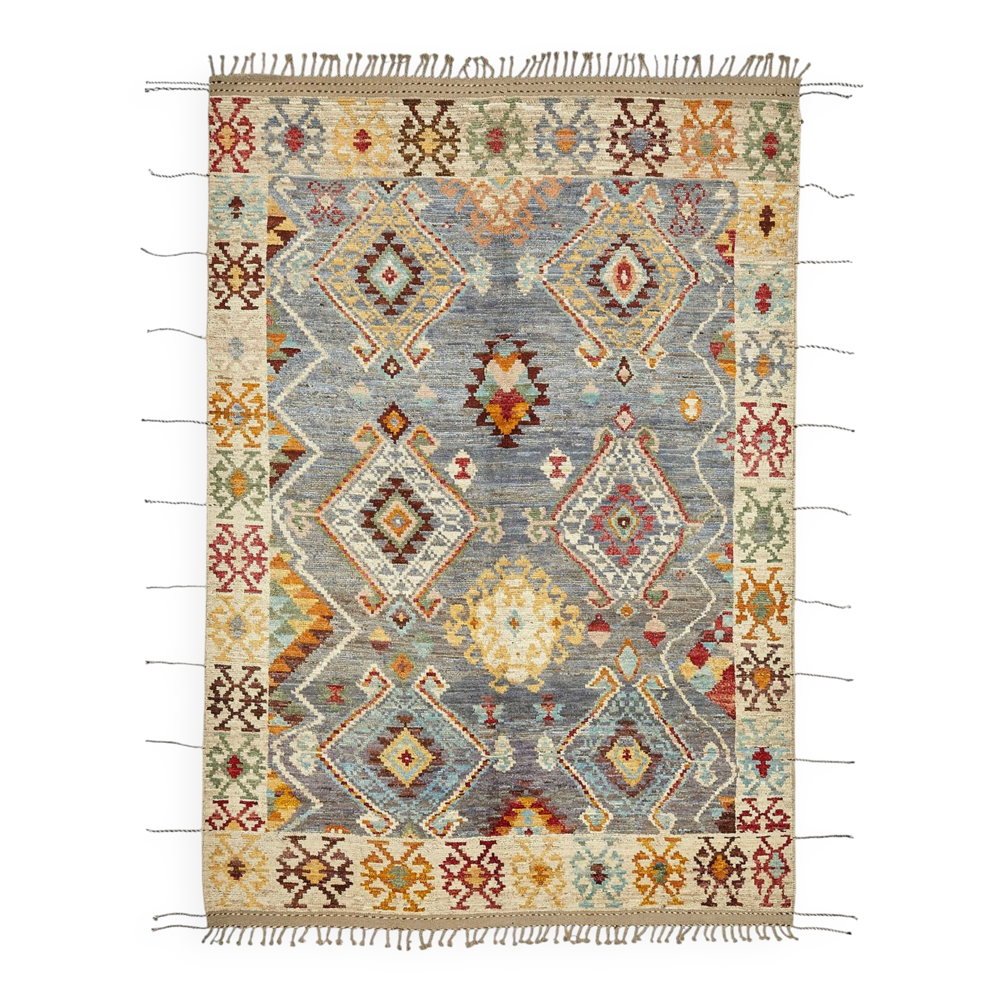 Handmade Tribal Decorative 210 cm x 307 cm Multicolor Wool Carpet