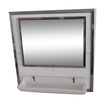Wall mirror art deco - chrome and faience villeroy boch