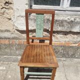 Table and chairs art deco wood and pastel
