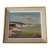 Tableau ancien, paysage méditerranéen signé