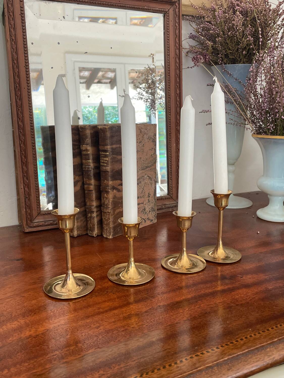 Set of vintage Scandinavian candlesticks