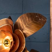 Vintage 20thc italian brass floral floor lamp c.1970