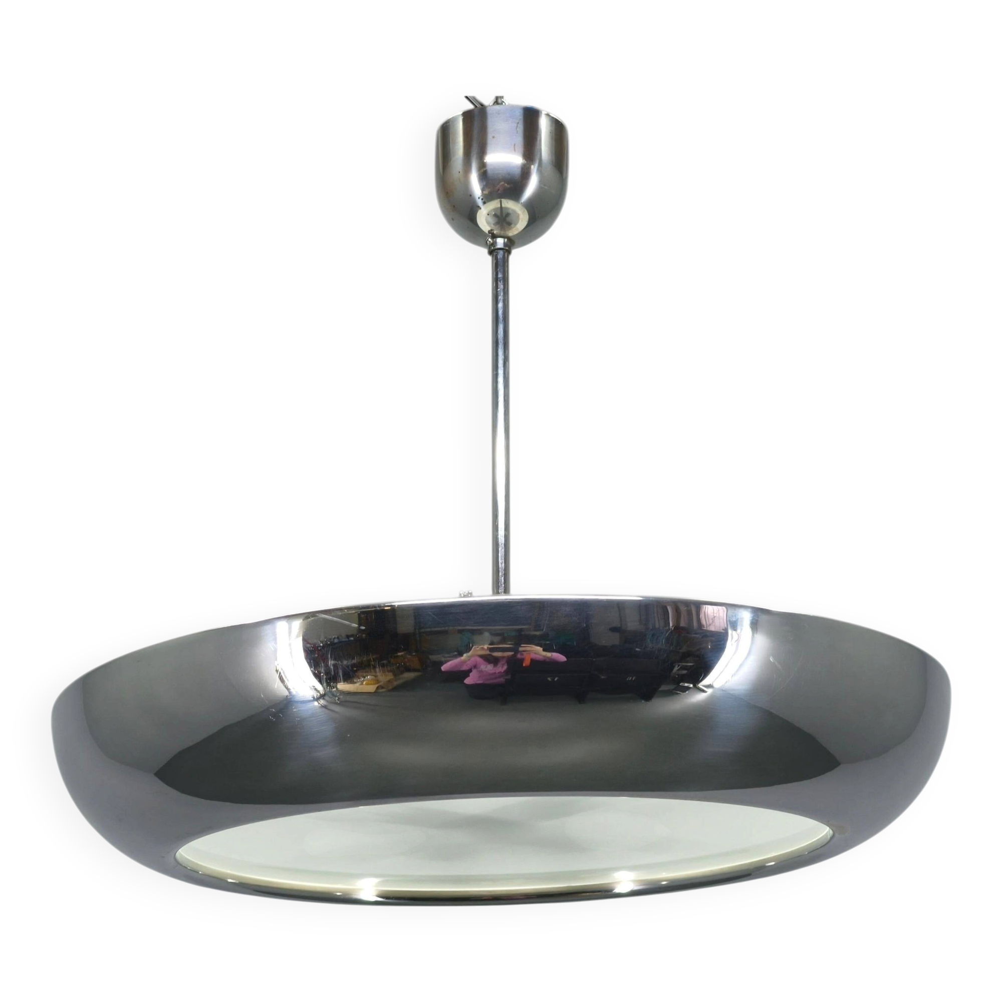 Bauhaus UFO Pendant Lamp by Josef Hurka for Napako, 1930s