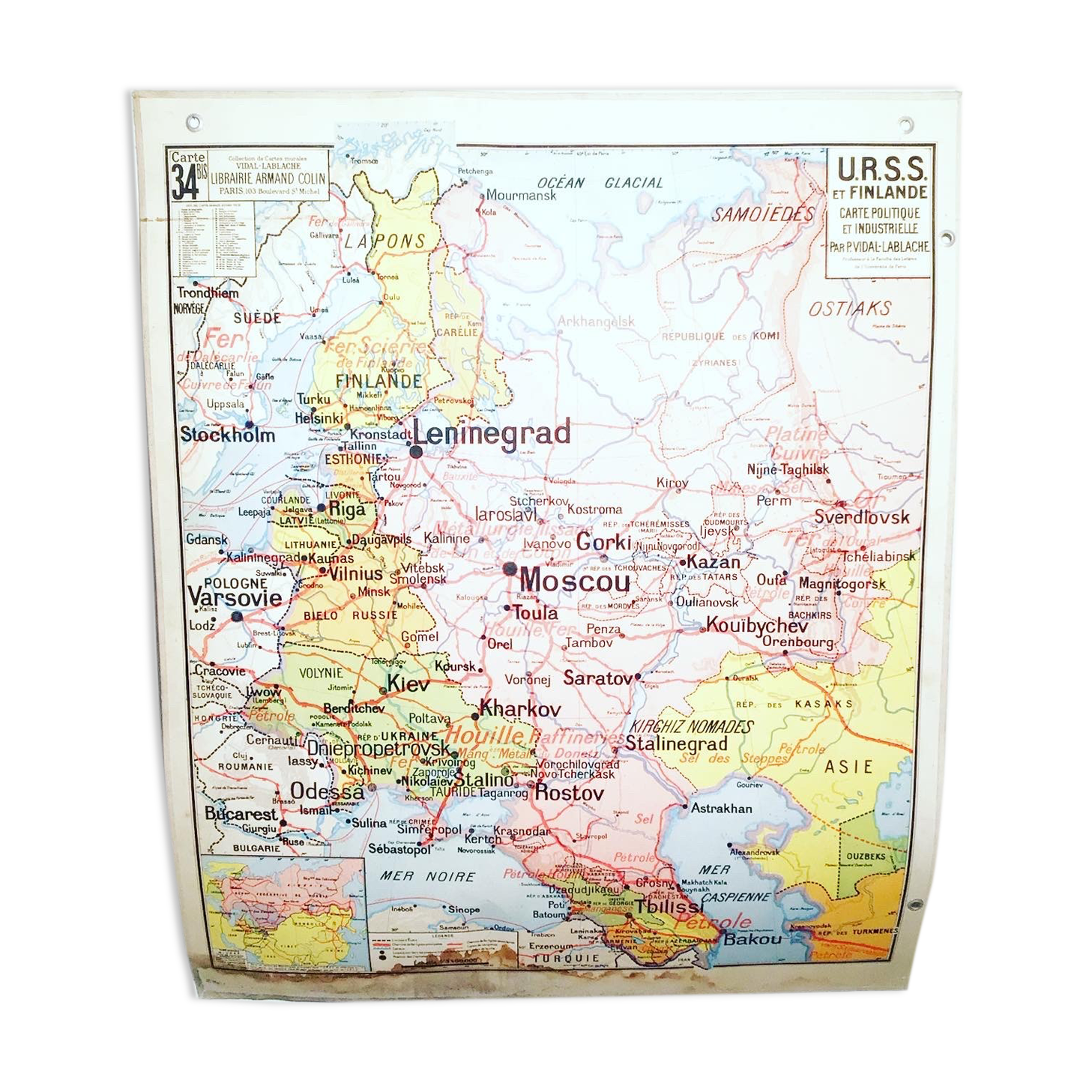 Former school map Vidal Lablache 34 USSR