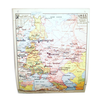 Former school map Vidal Lablache 34 USSR