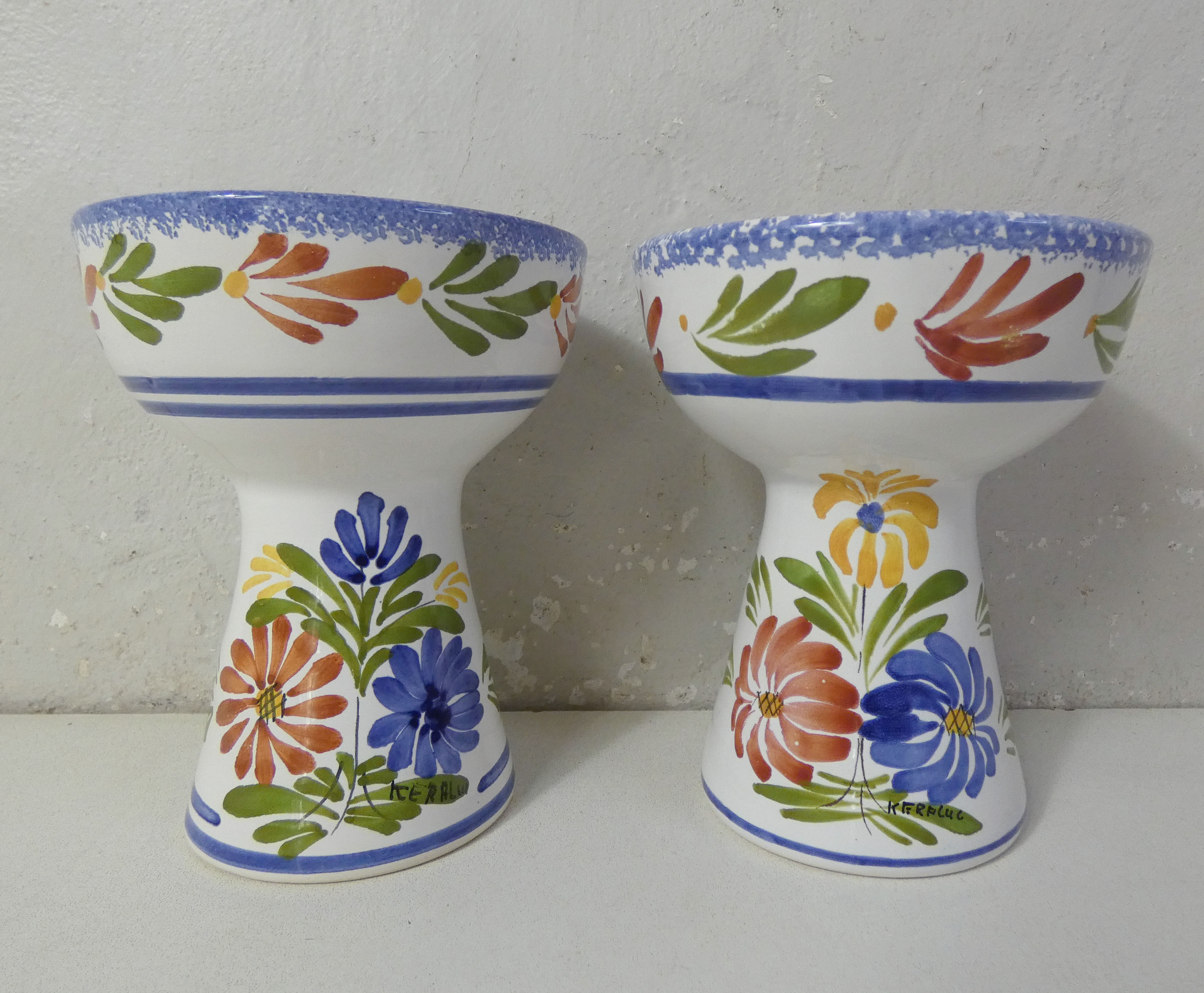 Quimper signed Keraluc 2 vases