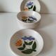 6 deep plates Poteries du Marais hand-painted floral decoration from the 60s and 70s