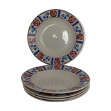 5 hollow plates Sarreguemines, Tabarin model