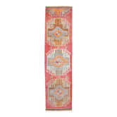 Tapis de couloir vintage multicolore