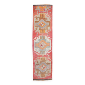 3x12 Super Soft Multicolor Vintage Runner Rug, 91x355Cm