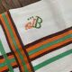 8 vintage orange and green striped napkins with JB monogram