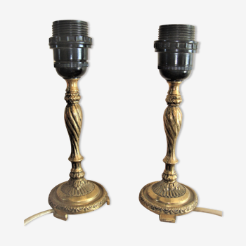 Pair of vintage brass lamp legs
