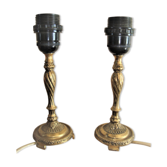 Pair of vintage brass lamp legs