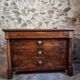 Antique French walnut commode, early 19th century (1800–1830), 4 drawers.