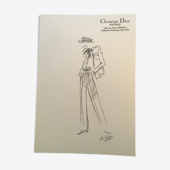 Christian Dior, fashion illustration press collection spring - summer 1978