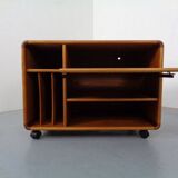 Small rollable teak media sideboard from Dyrlund, 1970s