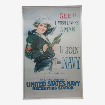 Navy recruitment poster 80s