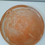Round enameled stoneware dish