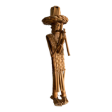 Statuette figurine straw wicker character musician height 42 cm