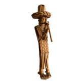 Statuette figurine en paille osier personnage musicien hauteur 42 cm