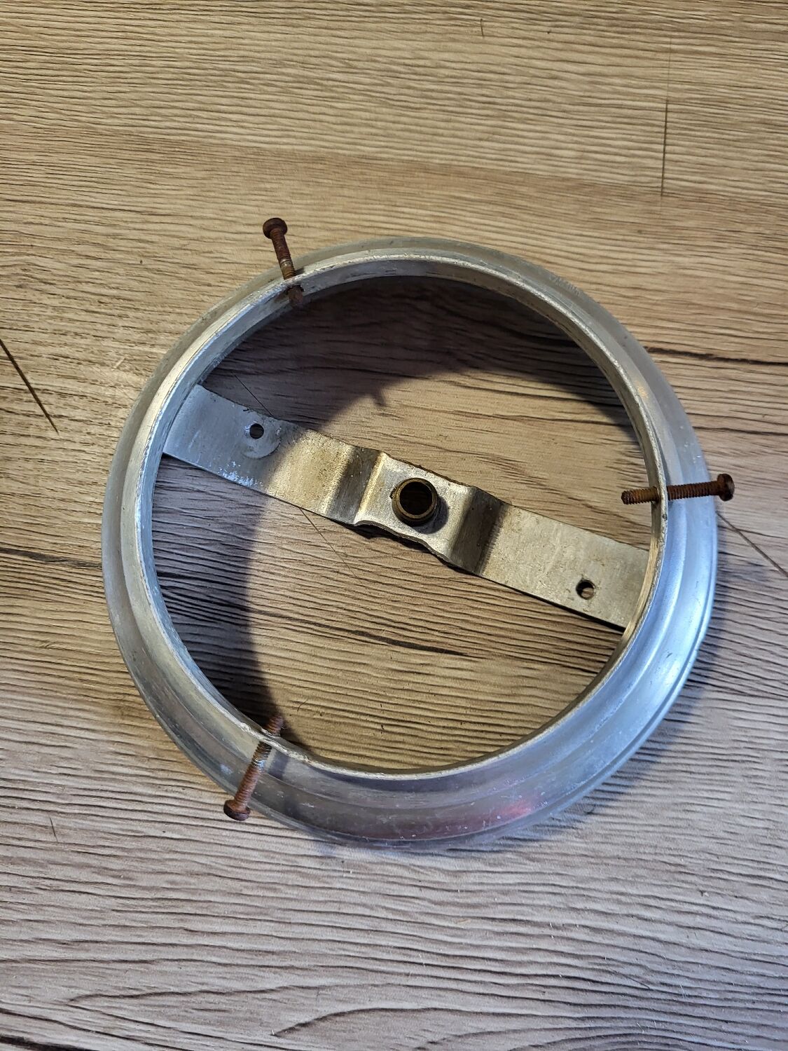 Old opaline pink ball ceiling light vintage frosted glass aluminum support suspension