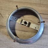 Old opaline pink ball ceiling light vintage frosted glass aluminum support suspension