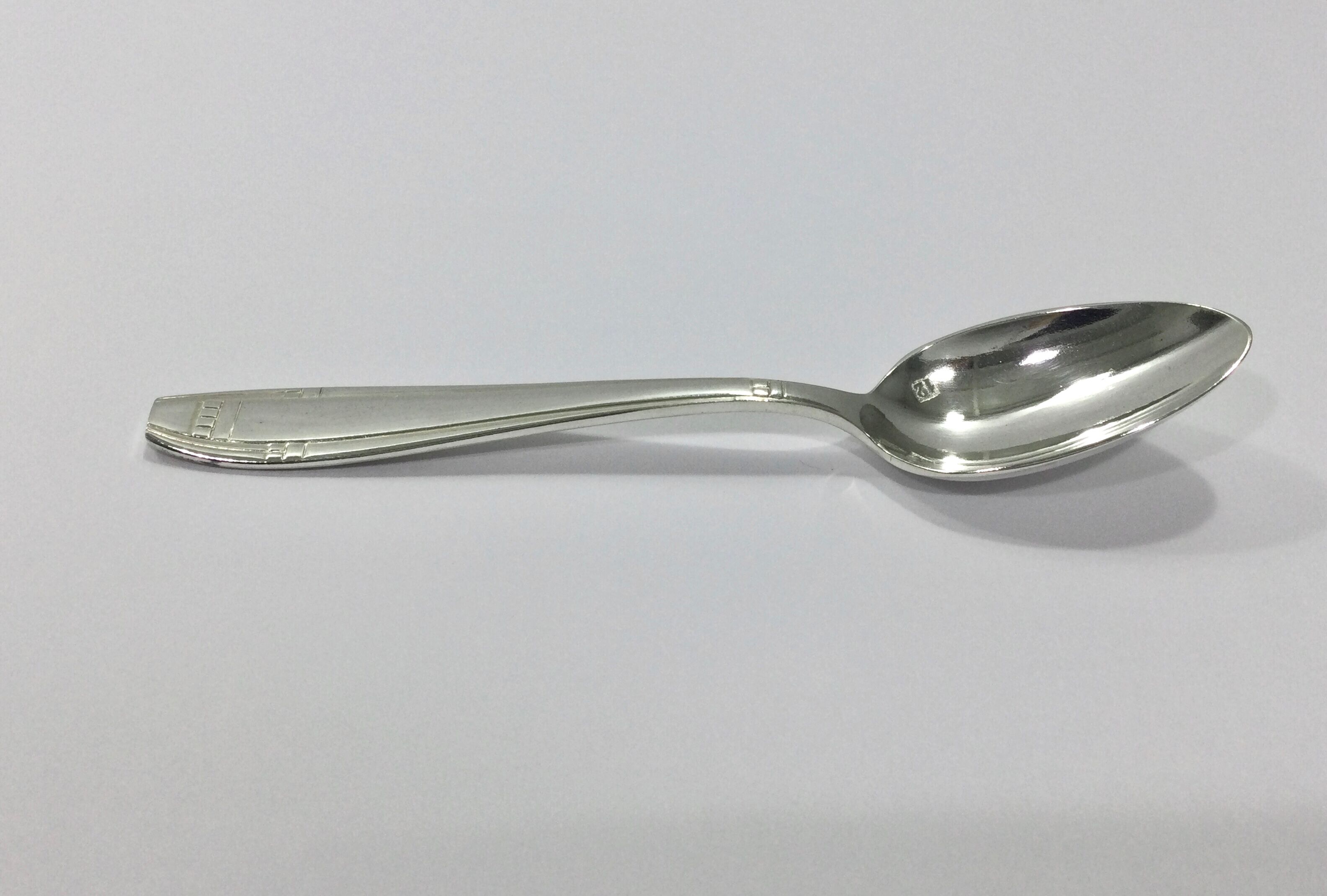 12 art deco mocha spoons made of silver metal