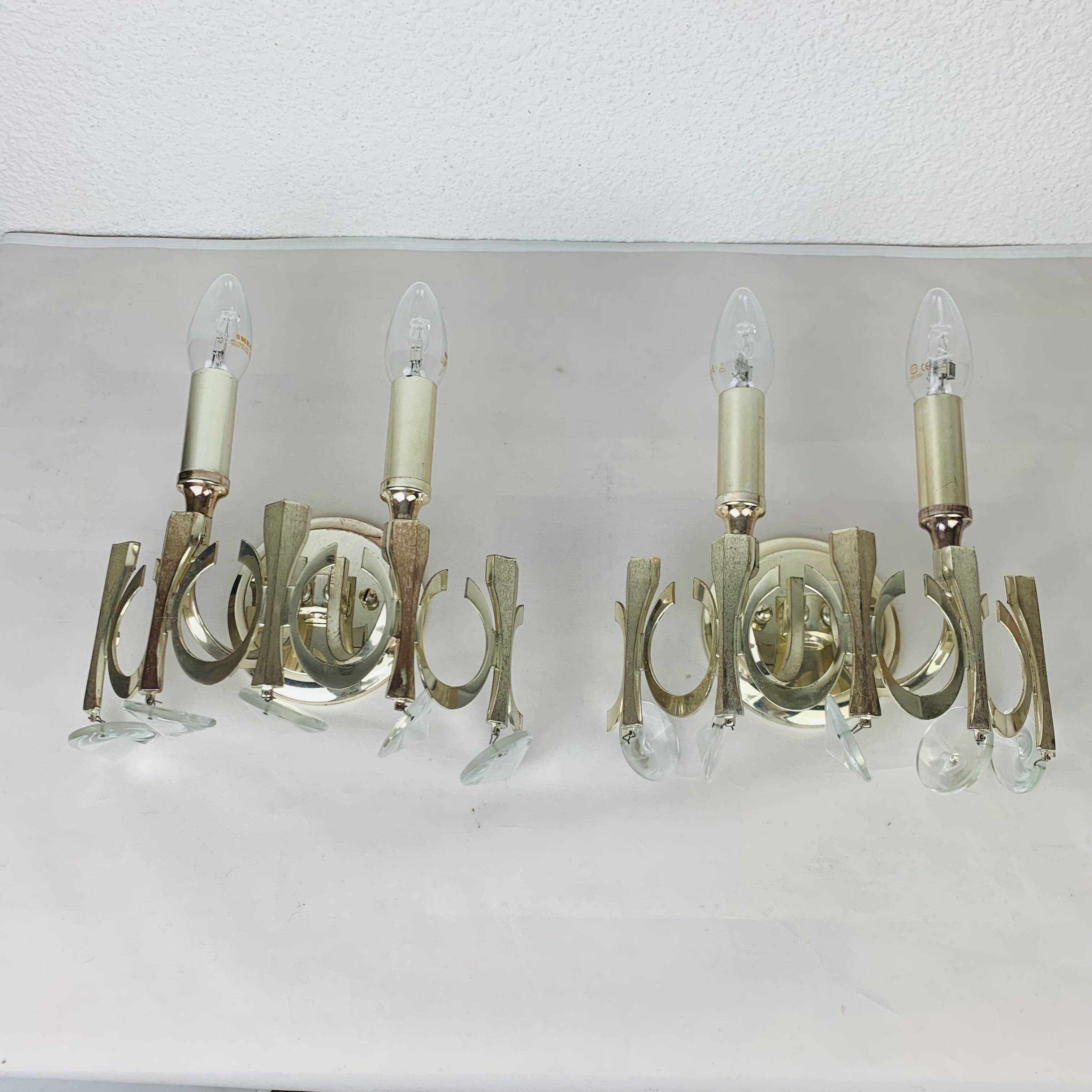 Pair of Ovali wall lights by Sciolari 70s