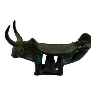 Bronze cow candle holder