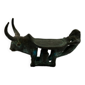 Bougeoir vache en bronze