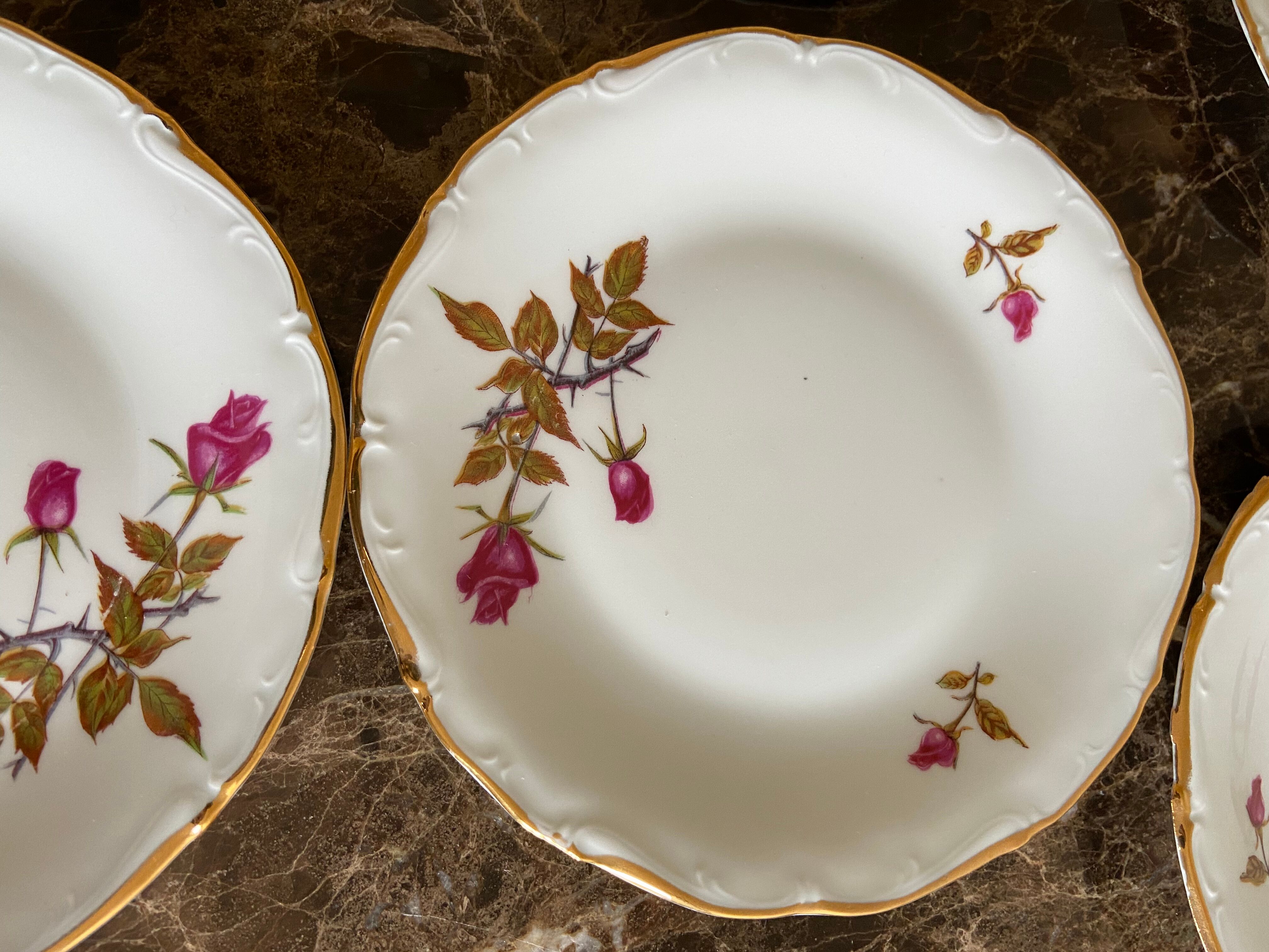 Set of 6 desert plates Porcelain from Limoges