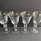 4 Verres à eau – Cristal soufflé estampillé
