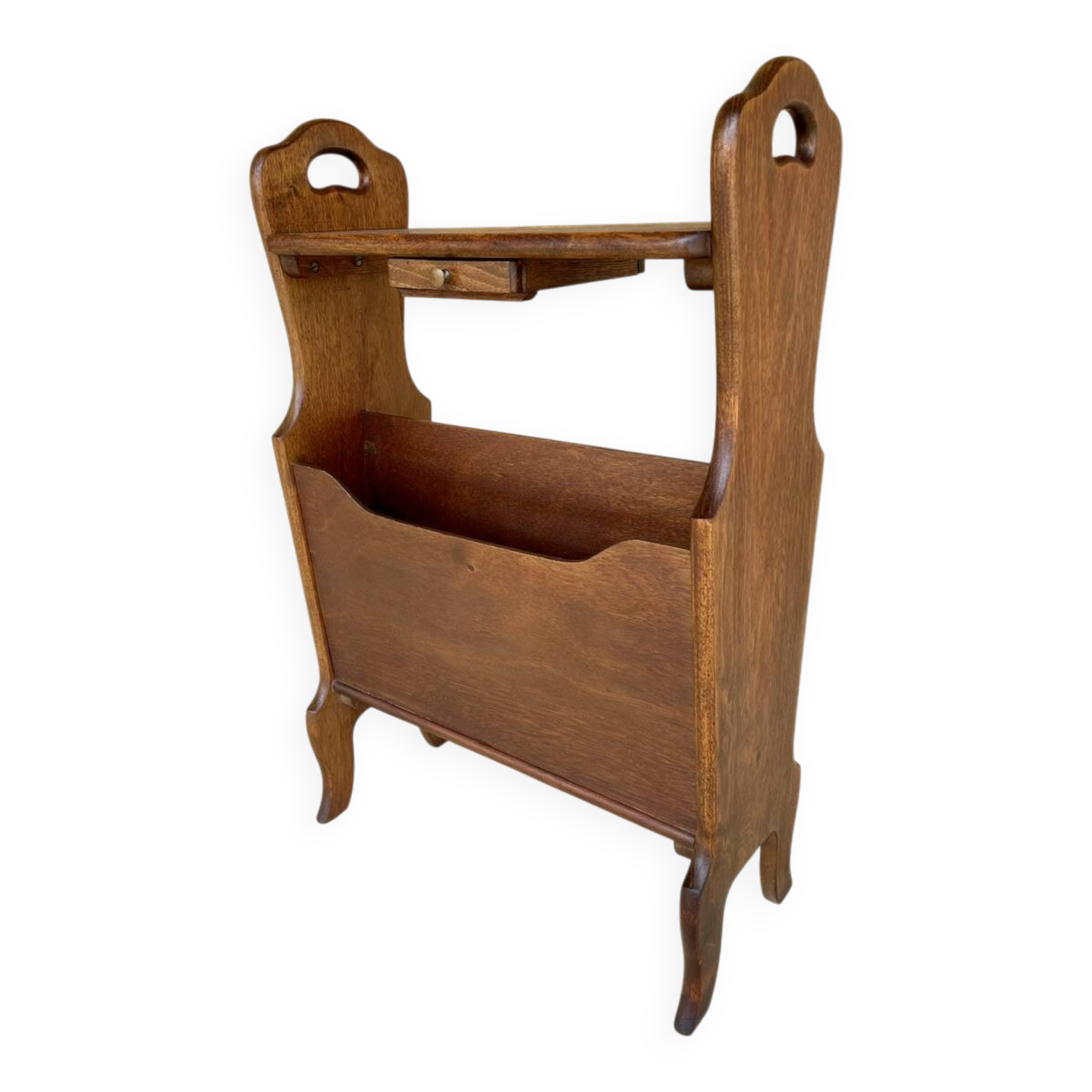 Vintage side table with magazine rack, 1960s