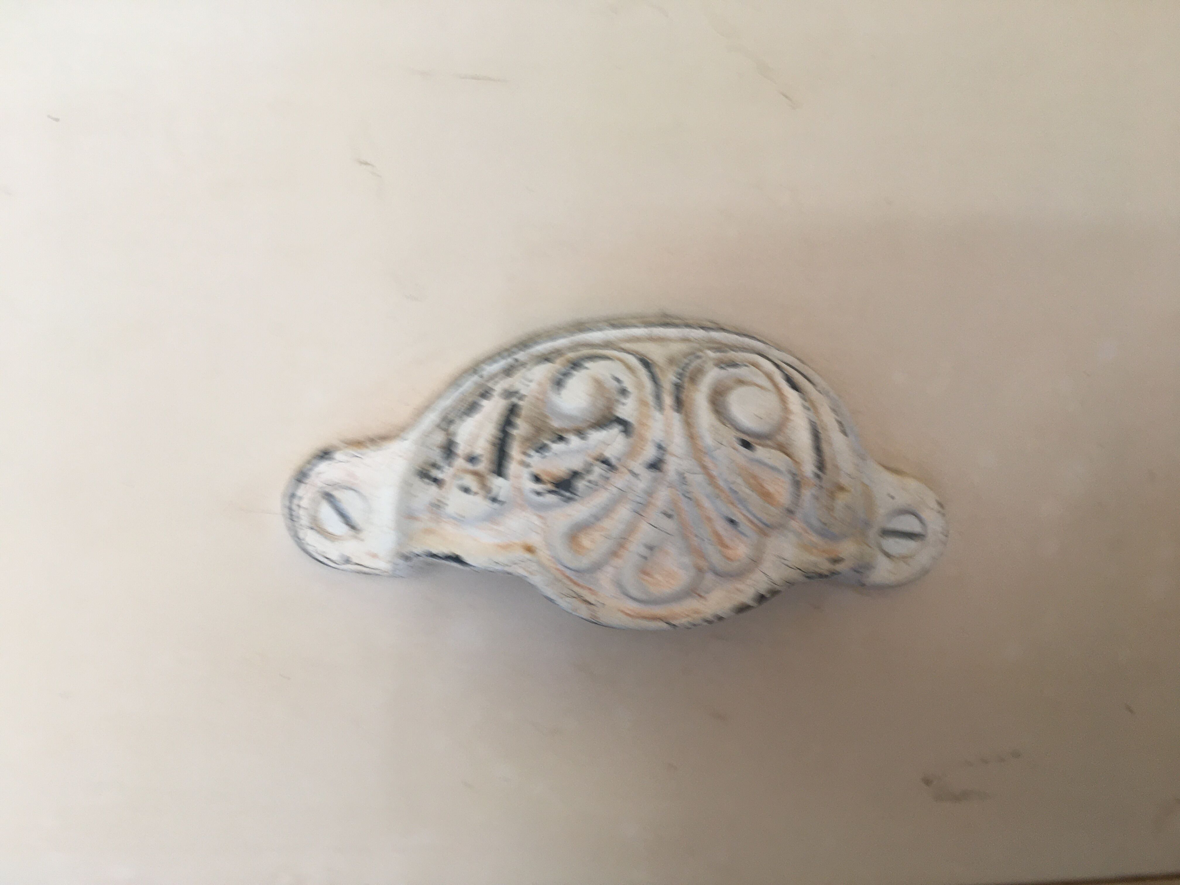 White patinated pine grain cabinet