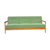 Daybed des années 60 vintage en bois et tissu