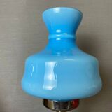 Small vintage blue glass and marble table lamp