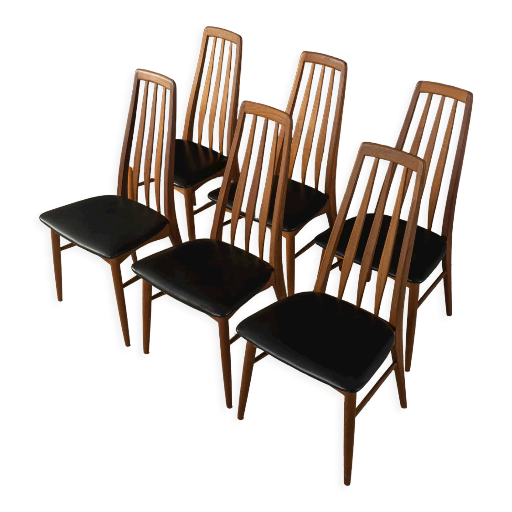 6 Eva dining chairs, Niels Koefoed