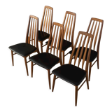 6 Eva dining chairs, Niels Koefoed