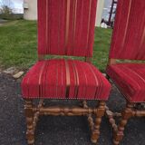 Set of six Louis XIII oak chairs