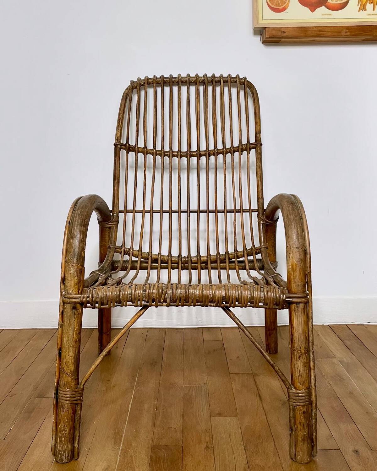 Vintage rattan armchair