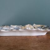 Iridescent enamelled leaf catchall, signed Gfredy.