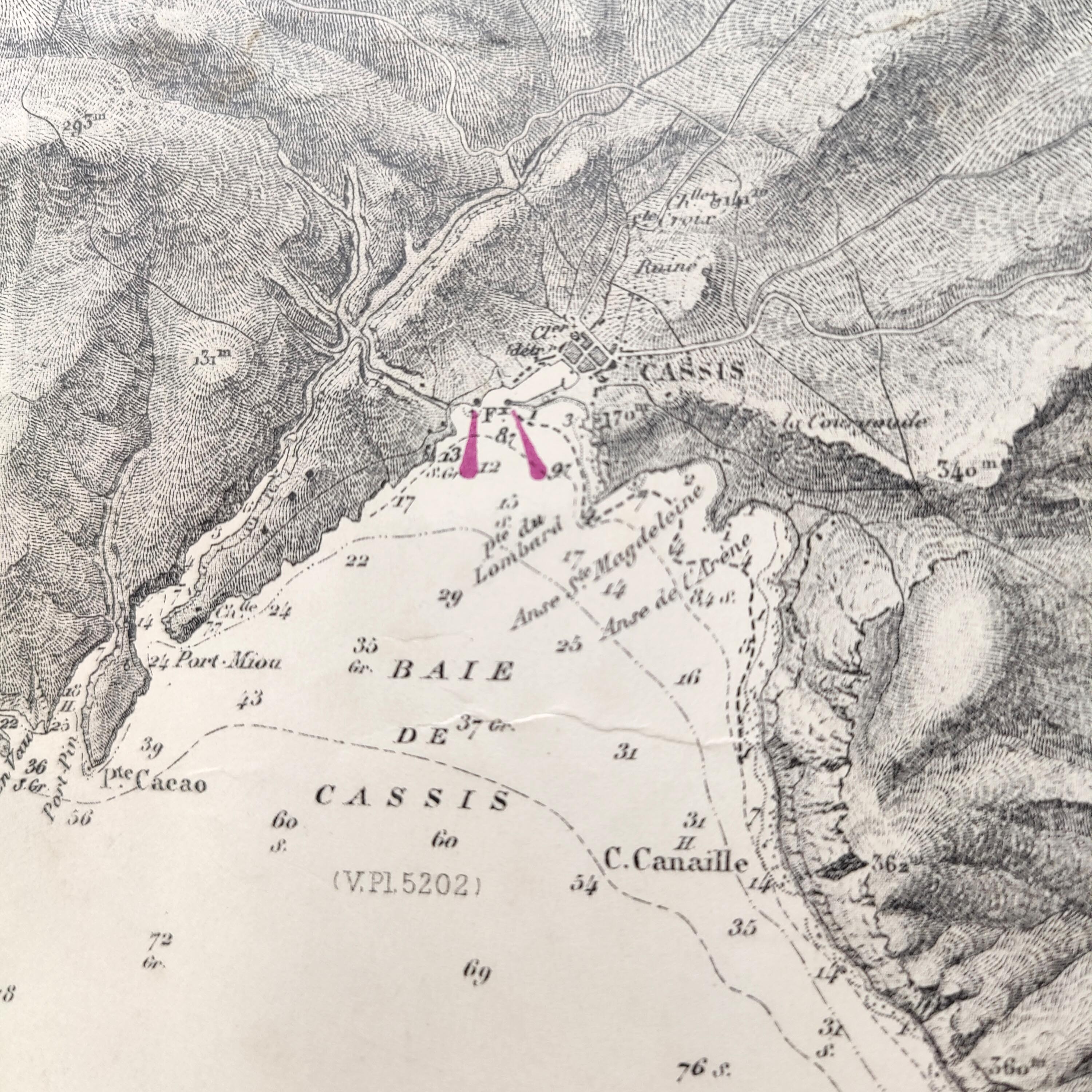 Map of Marseille Méditerranée 1950